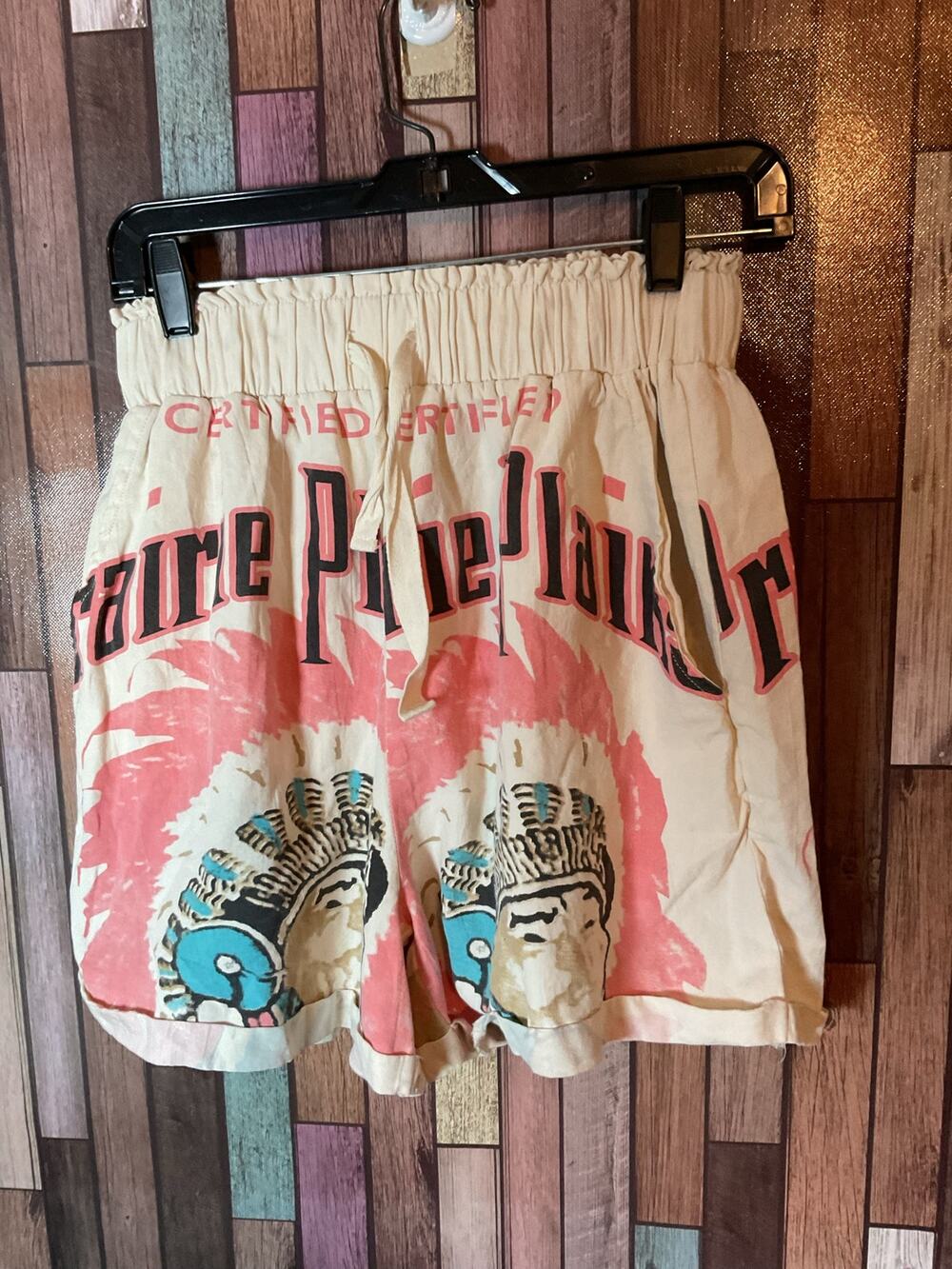 Jaded Gypsy Local Fair Prairie Shorts Graphic  Native American Chiefs S/M NWOT